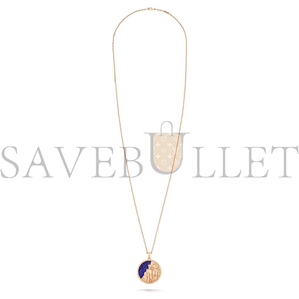 VAN CLEEF ARPELS ZODIAQUE LONG NECKLACE GEMINORUM (GEMINI) - ROSE GOLD, LAPIS LAZULI    VCARP9RD00